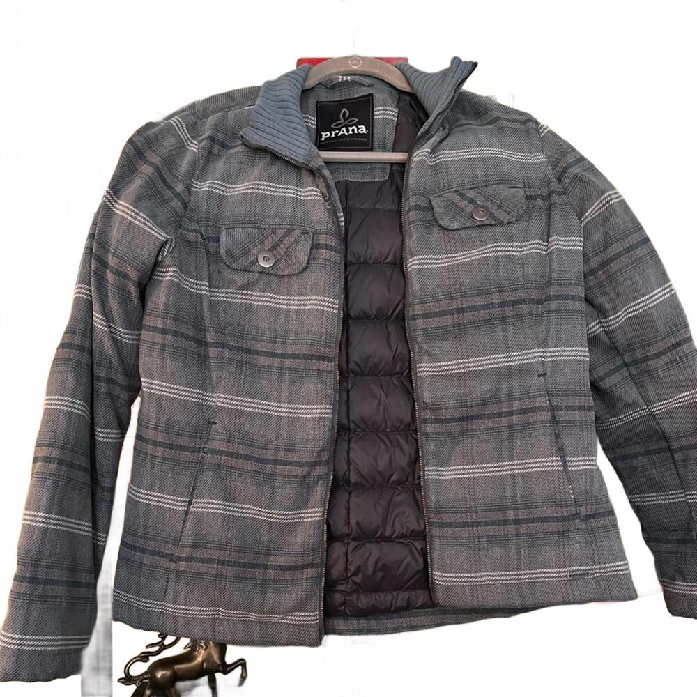 Prana Insulated Plaid Jacket with Down Feather Filling